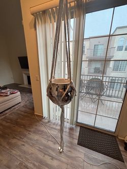 Disco Ball Macrame Hanging Planter (6”)