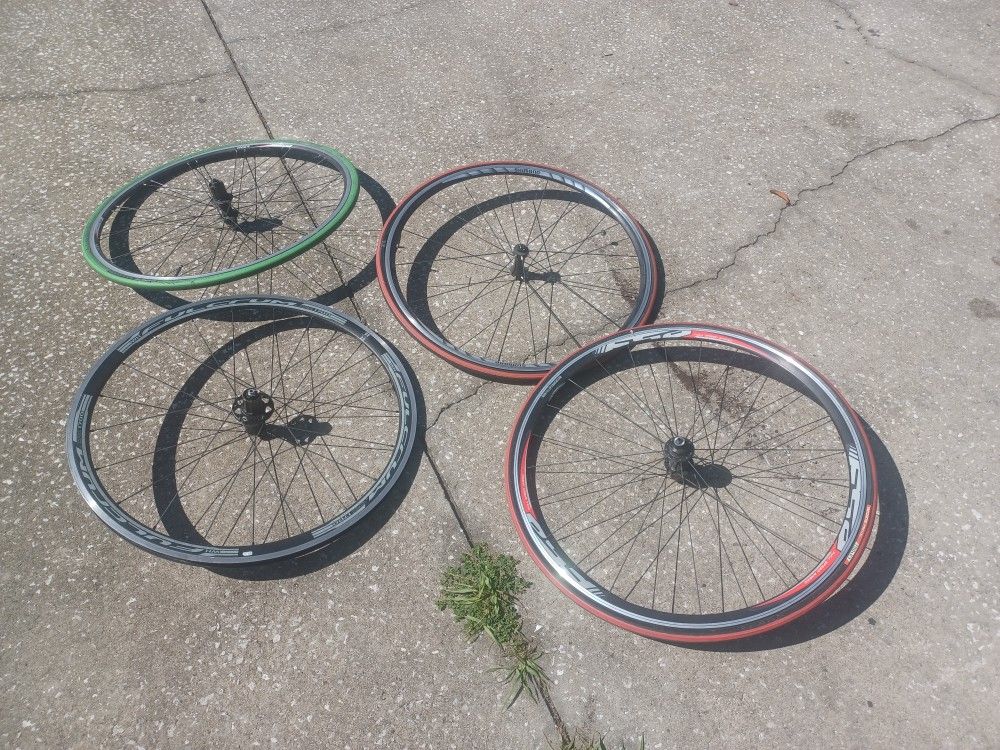 4 Road Bike Bicycle Wheels 2 Front 2 Rear Back all 4 for $80 FIRM 