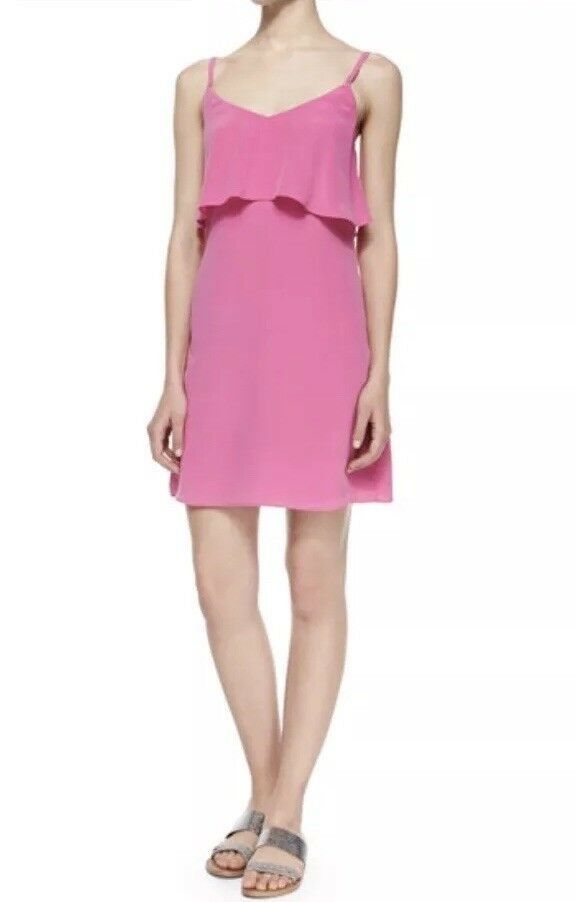Joie Parthena B Silk Ruffle braided spaghetti straps dress, medium, new