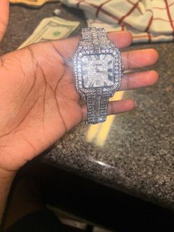 moissanite cartier watch silver