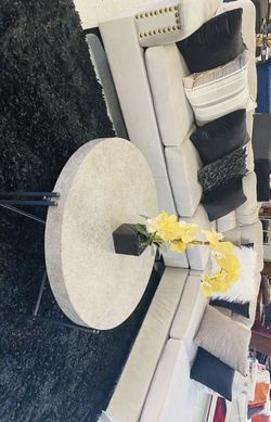 Vogue Black - Silver - Blue - Pink Reversible Sectional / couch /Living room set