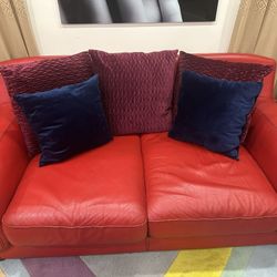 Italian Leather Loveseat Couch