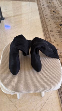 Women’s faux suede over the knee boots 3 inch high heel thig high boots soft