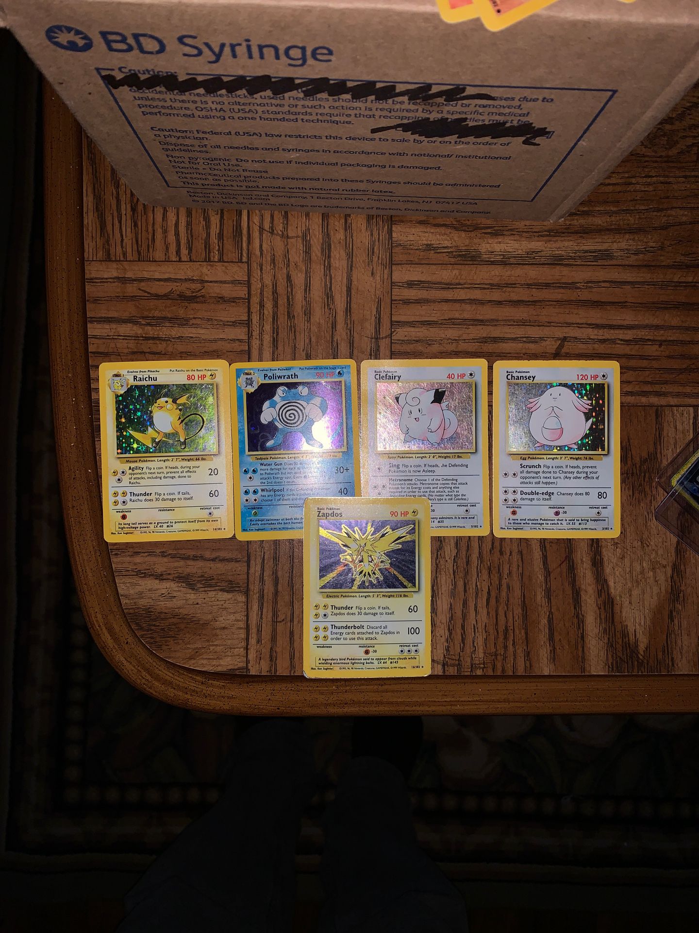 5 Holo base Rare Pokemon Cards from late 1990’s