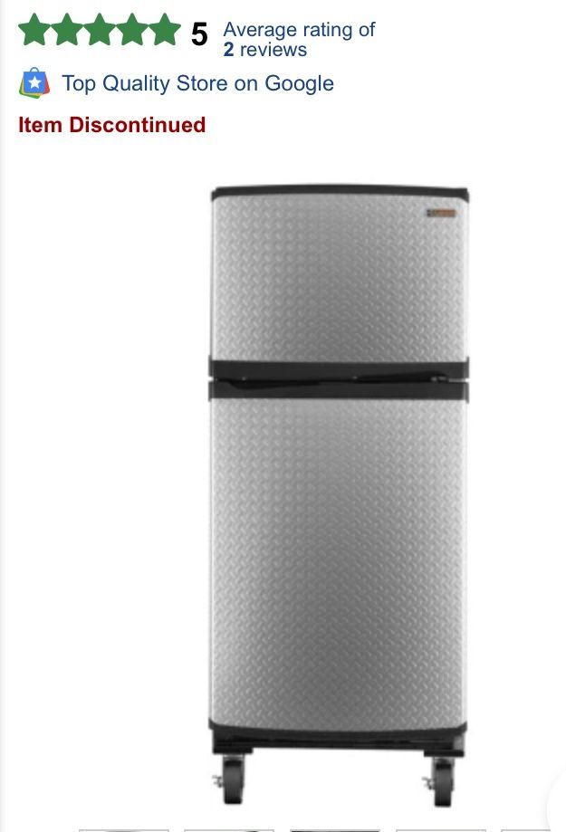 Gladiator by Whirlpool Refrigerator Diamond Plate Strong with wheels