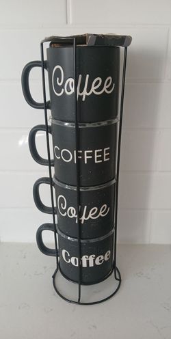 Brand New  4 Coffee Break Tower Mugs