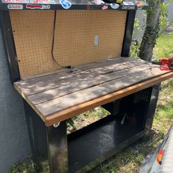 Tool Shelf Tool Work Bench Wood Metal 