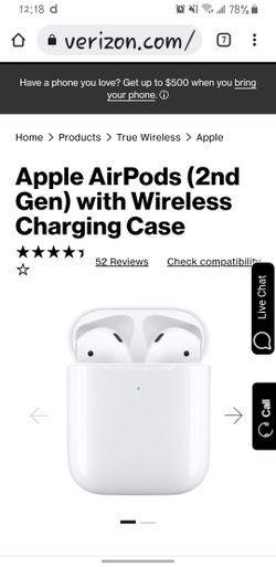 Apple Airpods (2nd Gen) with wireless charging case