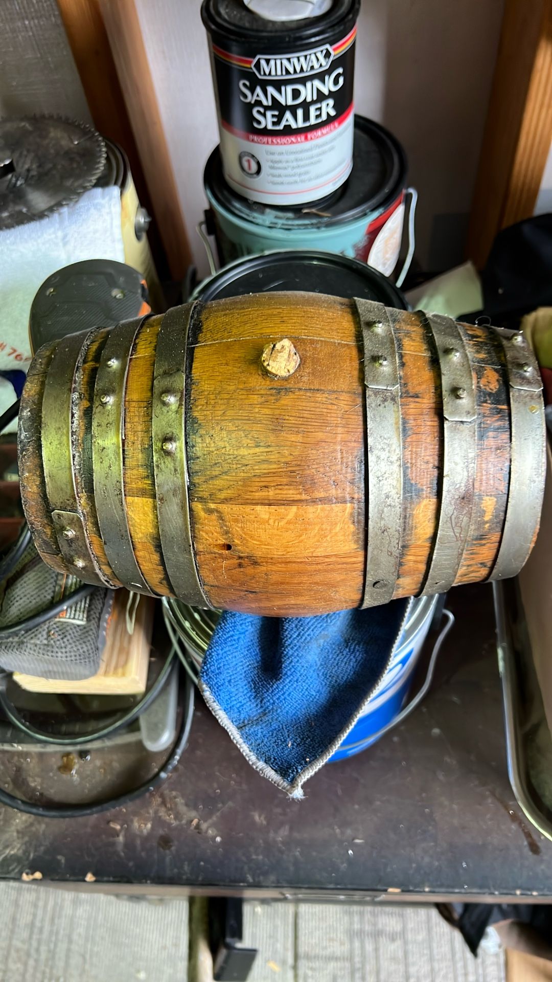Small Wood Whiskey Barrel 