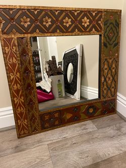 Beautiful Carved Wood Mirror!