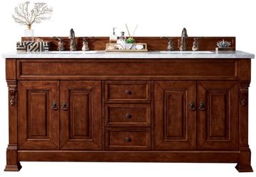 James Martin 72in. Brookfield in Warm Cherry Bathroom Vanity ONLY