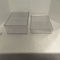 Clear 2 Plastic Storage Bins, Pantry Organizers and Storage Containers Fridge