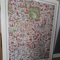 "Manhattan!!" pictorial map by artist Tony Graham, originally released in 1978. This highly detailed, isometric-style map is a cult classic among 
​Ar