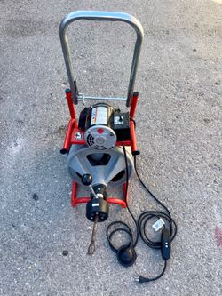 RIDGID drain cleaner snake K-400 AutoFeed Drain Cleaning Snake Auger 115-Volt Drum Machine 3/8 in. x 75 ft. Cable