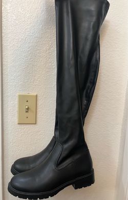Womens black over knee high boots size 7