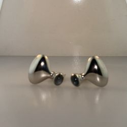 Georg Jenson Sterling Silver Denmark Moonstone Cuff Links
