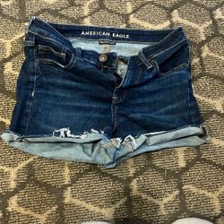 High Rise American Eagle Dark Wash Shorts