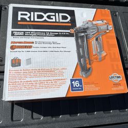 Save $80! Brand New RIDGID 18V Brushless Cordless HYPERDRIVE 16-Gauge 2-1/2 in. Straight Finish Nailer