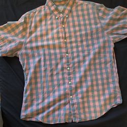 J CREW Pink and blue short sleeve shirt