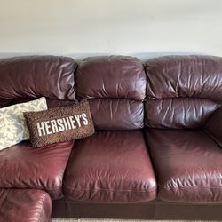 Leather Couch And Ottoman 