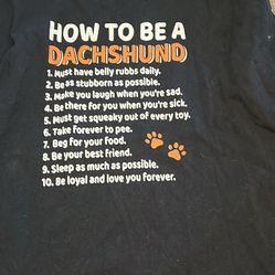 Size 2x Short Sleeve Dachshund Shirt 