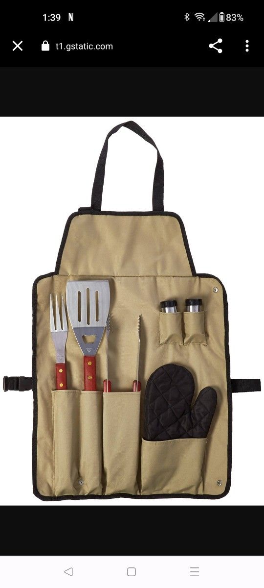 7 Piece BBQ Apron & Utensil kit