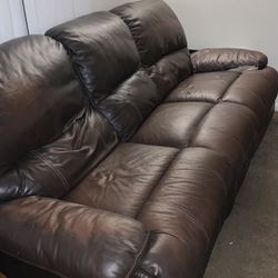 Dark brown Leather Recliner Couch Set!!