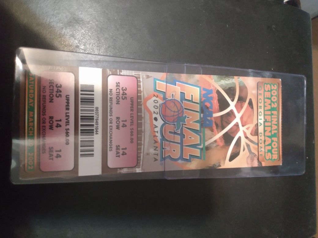 2002 Final Four Semifinals NCAA Ticket