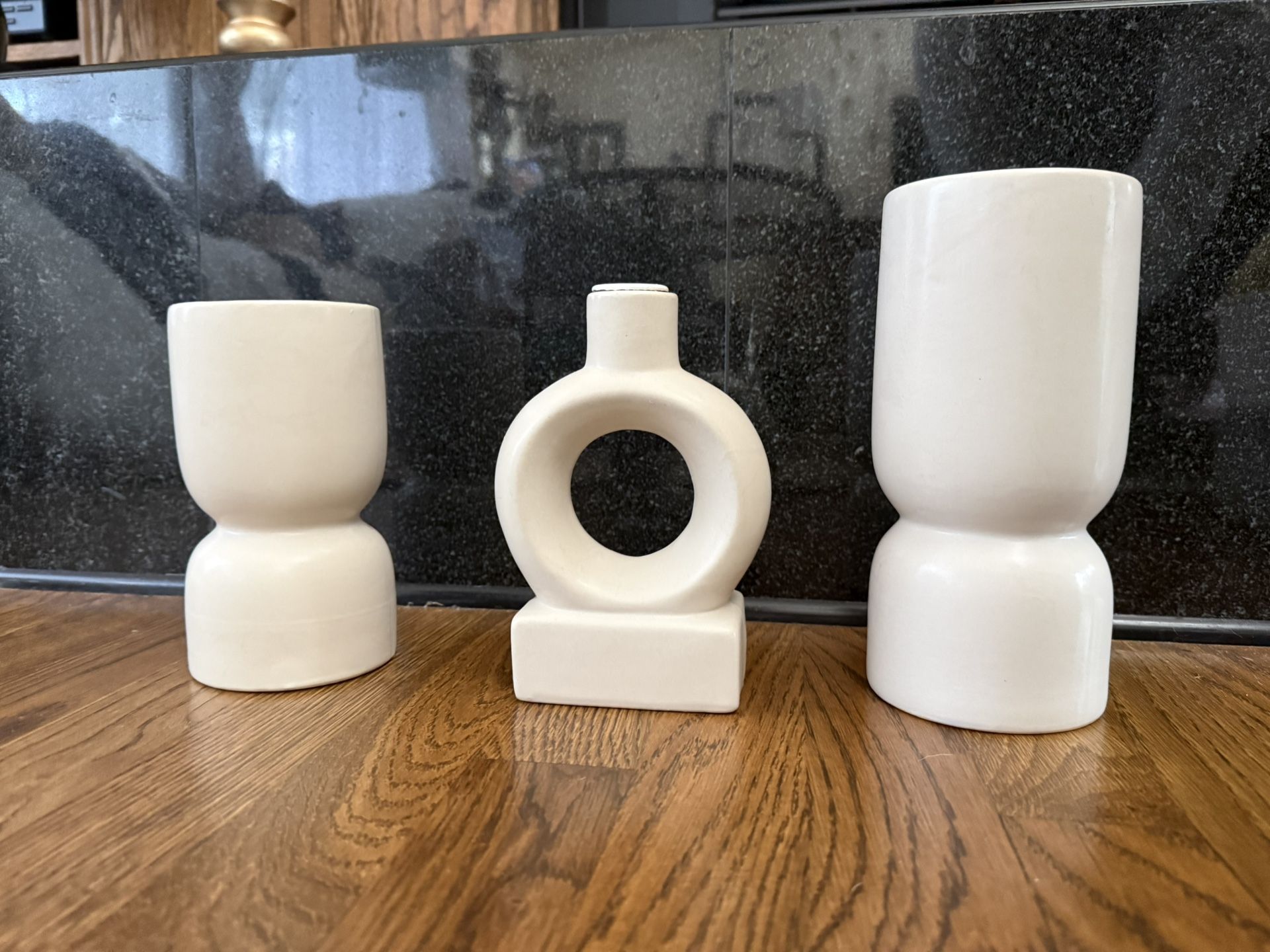 3 coordinating candle holders modern style