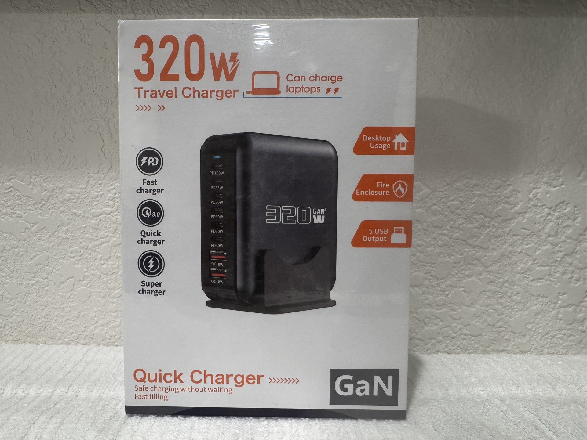 320W GaN3 USB C Charging Station 10 Port PD 140W Fast Charger Desktop