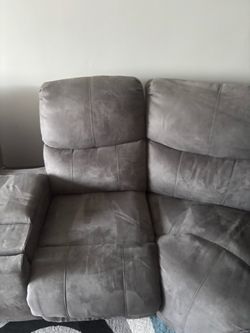 Grey Microfiber Reclining Sectional Sofa