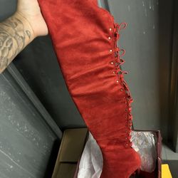 Red Thigh high heels