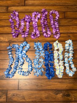 11 Fabric Flower Lei Necklaces
