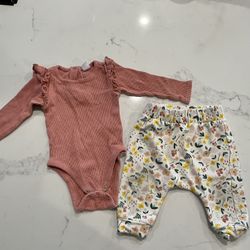 Nordstrom Waffle Bodysuit & Pants Set 6 months