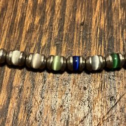 Sterling Silver Cats Eye , Vintage Bracelet 7 Inches