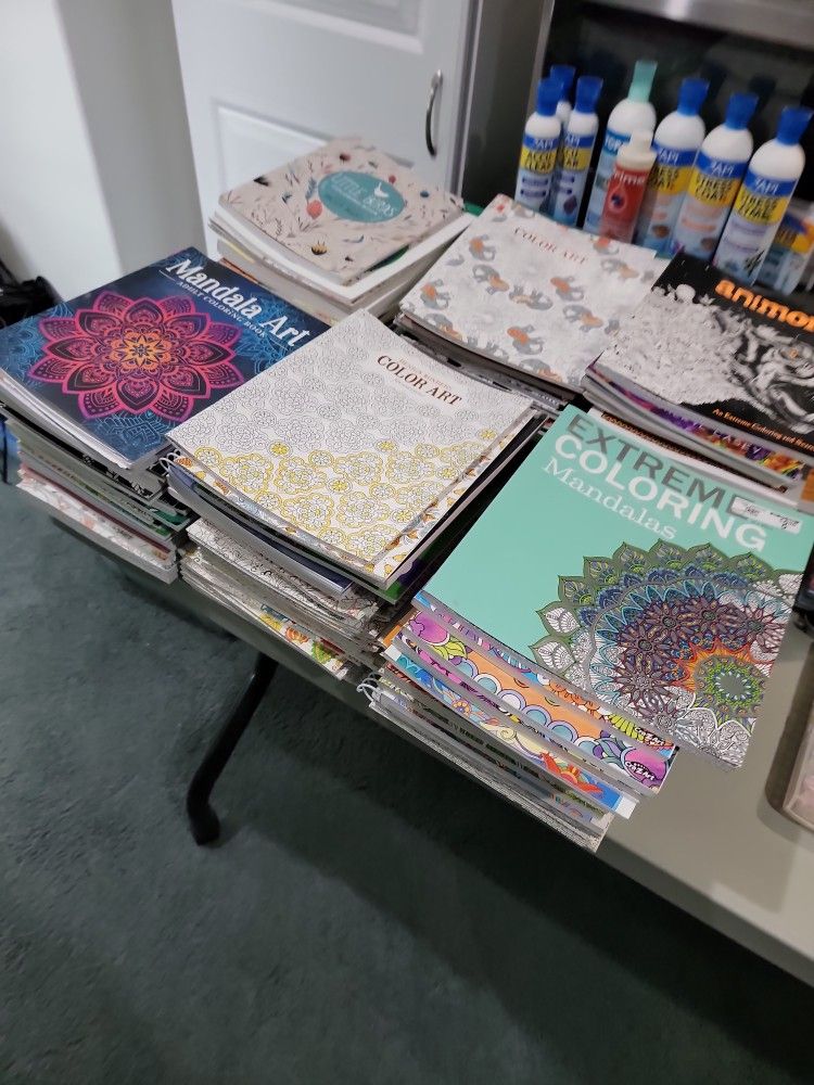 Adult Coloring Books And Pencils And Pens