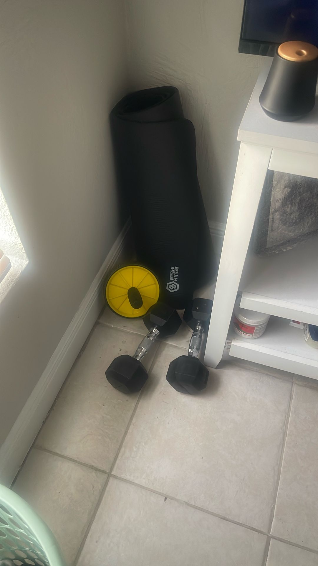 Workout Set With 15 Pound Dumbells