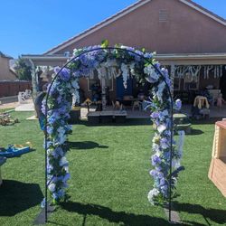 Lavender And blue flower Arch