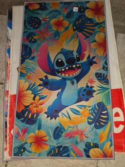 Disney Stitch Tropical Floral Area Rug