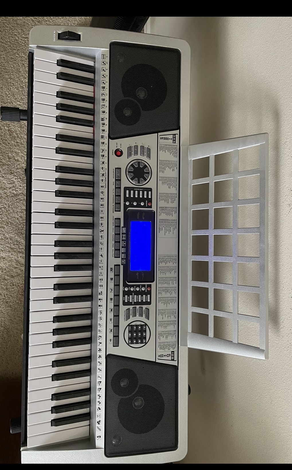 61 keys  keyboard piano with stand and chair 