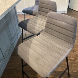 Modern Upholstered Gus Inspired Bar Counter Chairs / Stools SET OF 3- Great Deal