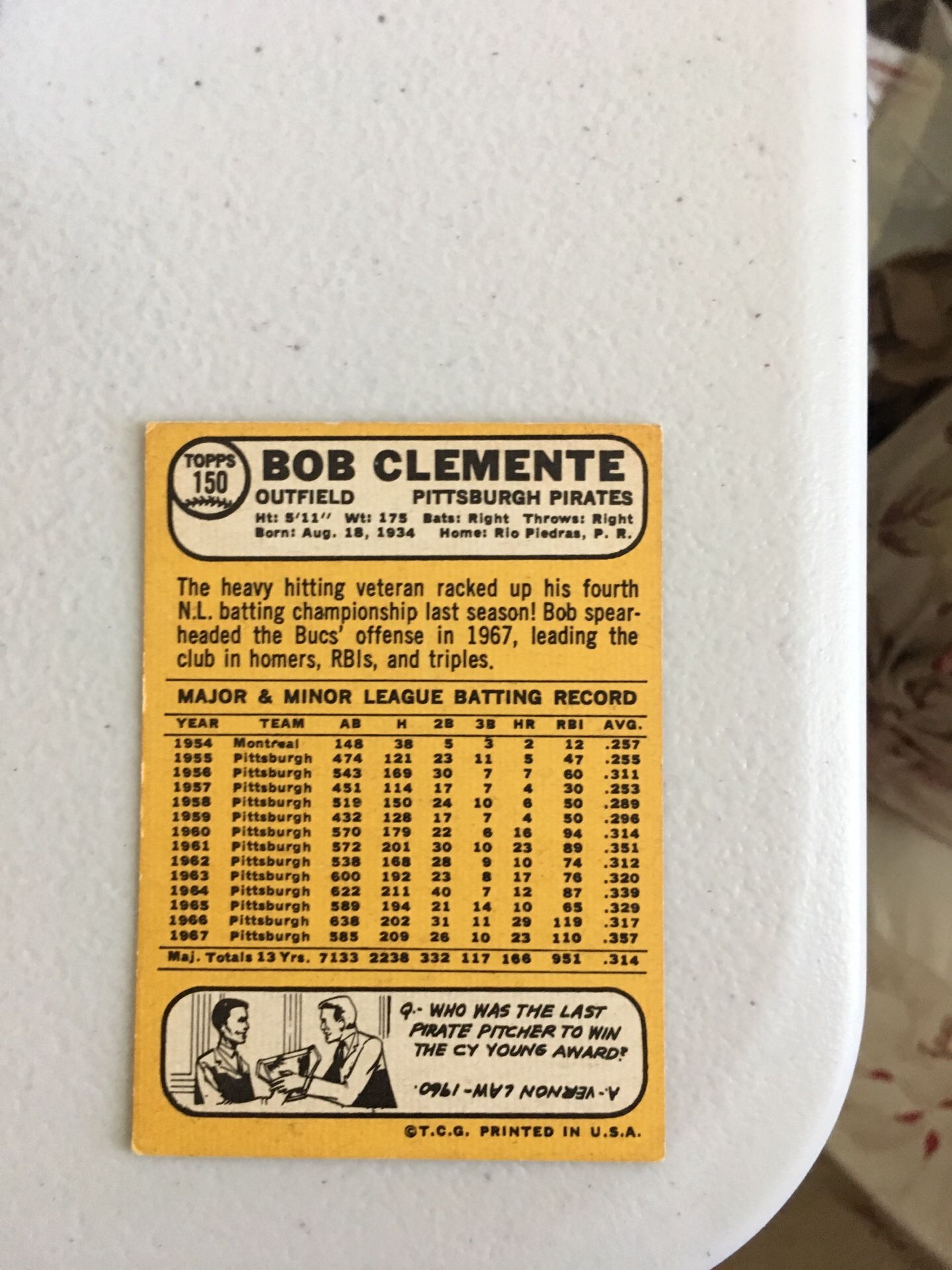 Roberto Clemente Baseball Cards