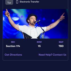 2 Justin Timberlake Concert Tickets