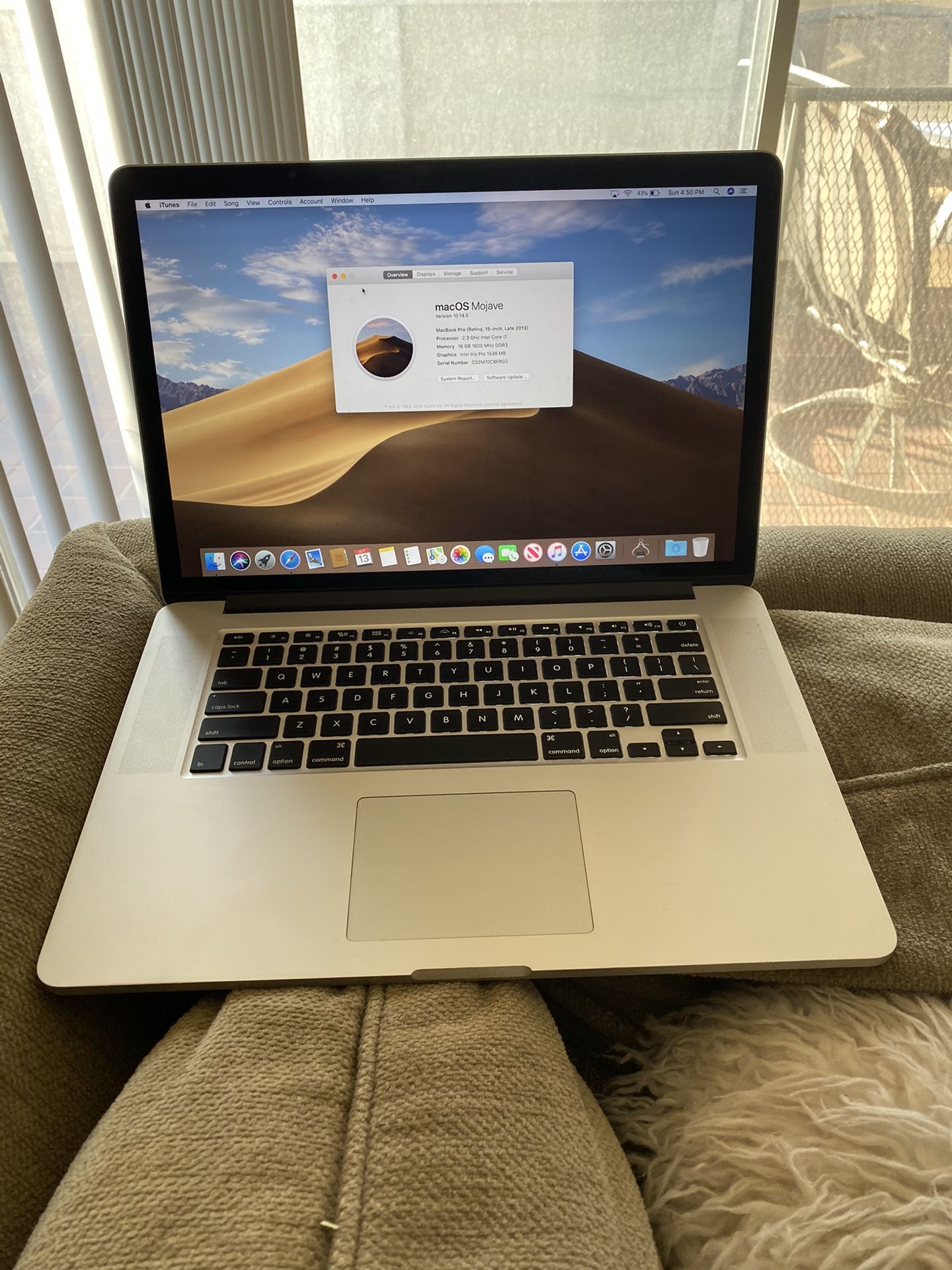 MacBook Pro 15” (Late 2013) 2.3GHz I-7, 16GB Ram, 256GB SSD