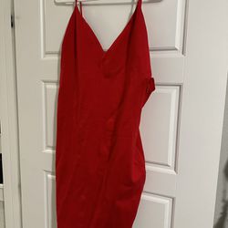 Tobi Asymmetrical Red Dress (Size L) - New with Tag