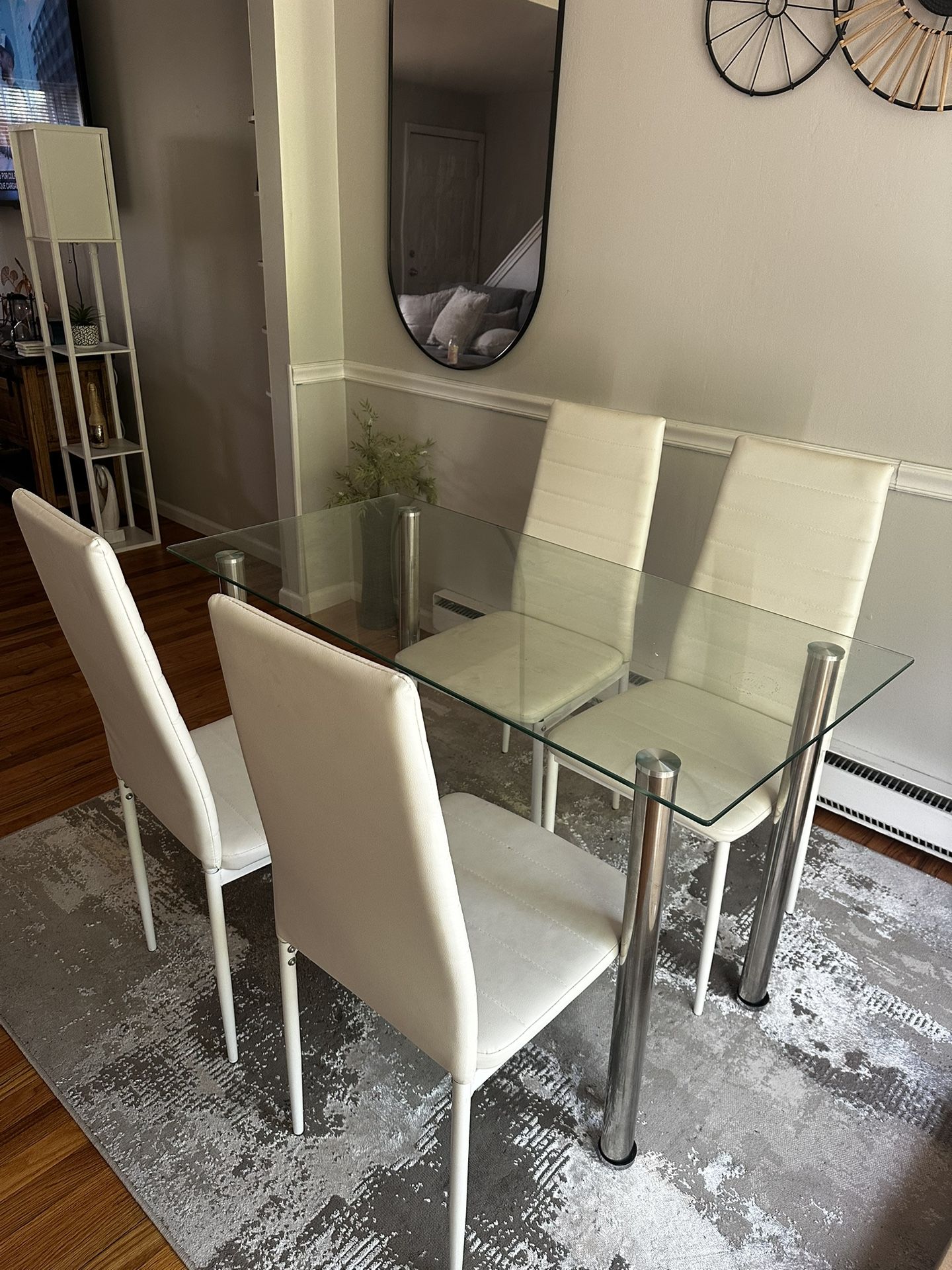 Glass Dining Table With 4 Chairs