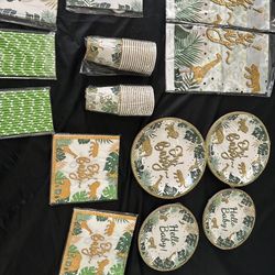 Baby shower jungle theme party supplies