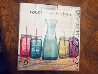 Farm Style Glass Beverage Set