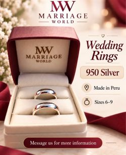 Aros de plata 950 Para matrimonio ( Plata Peruana)