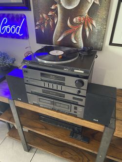 Vintage 90s Sony HST-221, cassette deck, tuner, turntable input, aux + KLH Speakers – Fully Serviced